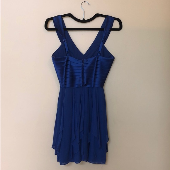 BCBG MaxAzria Blue Silk and Chiffon Dress - Picture 4 of 7